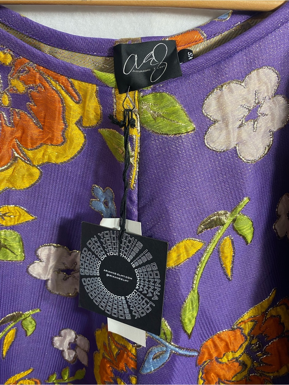 Free People Arianne Elmy Slim Fit Good Luck Dress Purple Orange Floral XS NWT - Picture 4 of 14